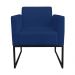 Poltrona Decorativa Base Industrial Preto Maressa S04 Suede Azul Marinho - Ibiza
