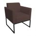 Poltrona Decorativa Base Industrial Preto Maressa S06 Suede Marrom - Ibiza