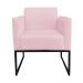 Poltrona Decorativa Base Industrial Preto Maressa S19 Suede Rosa Bebê - Ibiza