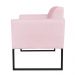 Poltrona Decorativa Base Industrial Preto Maressa S19 Suede Rosa Bebê - Ibiza