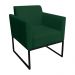 Poltrona Decorativa Base Industrial Preto Maressa S23 Suede Verde - Ibiza