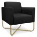 Poltrona Decorativa Base Industrial X Dourada Maressa S07 Suede Preto - Ibiza