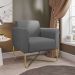 Poltrona Decorativa Base Industrial X Dourada Maressa S08 Suede Grafite - Ibiza