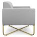 Poltrona Decorativa Base Industrial X Dourada Maressa S10 Suede Cinza - Ibiza