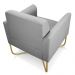 Poltrona Decorativa Base Industrial X Dourada Maressa S10 Suede Cinza - Ibiza