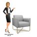 Poltrona Decorativa Base Industrial X Dourada Maressa S10 Suede Cinza - Ibiza