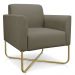 Poltrona Decorativa Base Industrial X Dourada Maressa S12 Suede Marrom Rato - Ibiza