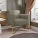 Poltrona Decorativa Base Industrial X Dourada Maressa S12 Suede Marrom Rato - Ibiza