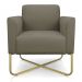 Poltrona Decorativa Base Industrial X Dourada Maressa S12 Suede Marrom Rato - Ibiza