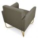 Poltrona Decorativa Base Industrial X Dourada Maressa S12 Suede Marrom Rato - Ibiza