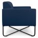 Poltrona Decorativa Base Industrial X Preta Maressa S01 Suede Azul Marinho - Ibiza