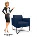 Poltrona Decorativa Base Industrial X Preta Maressa S01 Suede Azul Marinho - Ibiza