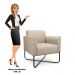 Poltrona Decorativa Base Industrial X Preta Maressa S03 Suede Bege - Ibiza