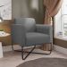 Poltrona Decorativa Base Industrial X Preta Maressa S08 Suede Grafite - Ibiza