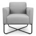 Poltrona Decorativa Base Industrial X Preta Maressa S10 Suede Cinza - Ibiza