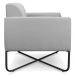 Poltrona Decorativa Base Industrial X Preta Maressa S10 Suede Cinza - Ibiza