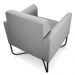 Poltrona Decorativa Base Industrial X Preta Maressa S10 Suede Cinza - Ibiza
