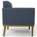 Poltrona Decorativa Base Madeira Castanho Ana Suede Azul Marinho - Ibiza