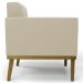 Poltrona Decorativa Base Madeira Castanho Ana Suede Bege - Ibiza