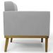 Poltrona Decorativa Base Madeira Castanho Ana Suede Cinza - Ibiza