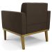 Poltrona Decorativa Base Madeira Castanho Ana Suede Marrom - Ibiza