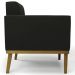 Poltrona Decorativa Base Madeira Castanho Ana Suede Preto - Ibiza
