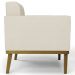 Poltrona Decorativa Base Madeira Castanho Ana Veludo Luxo Off White - Ibiza