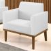 Poltrona Decorativa Base Madeira Castanho Maressa Sintético Branco - Ibiza