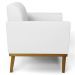 Poltrona Decorativa Base Madeira Castanho Maressa Sintético Branco - Ibiza