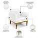 Poltrona Decorativa Base Madeira Castanho Maressa Sintético PU Branco - Ibiza
