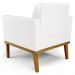 Poltrona Decorativa Base Madeira Castanho Maressa Sintético PU Branco - Ibiza