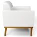 Poltrona Decorativa Base Madeira Castanho Maressa Sintético PU Branco - Ibiza