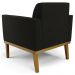 Poltrona Decorativa Base Madeira Castanho Maressa Suede Preto - Ibiza