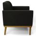 Poltrona Decorativa Base Madeira Castanho Maressa Suede Preto - Ibiza