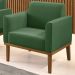 Poltrona Decorativa Base Madeira Castanho Maressa Suede Verde - Ibiza
