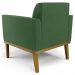 Poltrona Decorativa Base Madeira Castanho Maressa Suede Verde - Ibiza