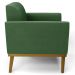 Poltrona Decorativa Base Madeira Castanho Maressa Suede Verde - Ibiza