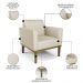 Poltrona Decorativa Base Madeira Castanho Maressa Veludo Luxo Off White - Ibiza
