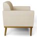 Poltrona Decorativa Base Madeira Castanho Maressa Veludo Luxo Off White - Ibiza