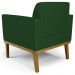 Poltrona Decorativa Base Madeira Castanho Maressa Veludo Luxo Verde - Ibiza