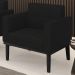 Poltrona Decorativa Base Madeira Preto Ana Linho Preto - Ibiza