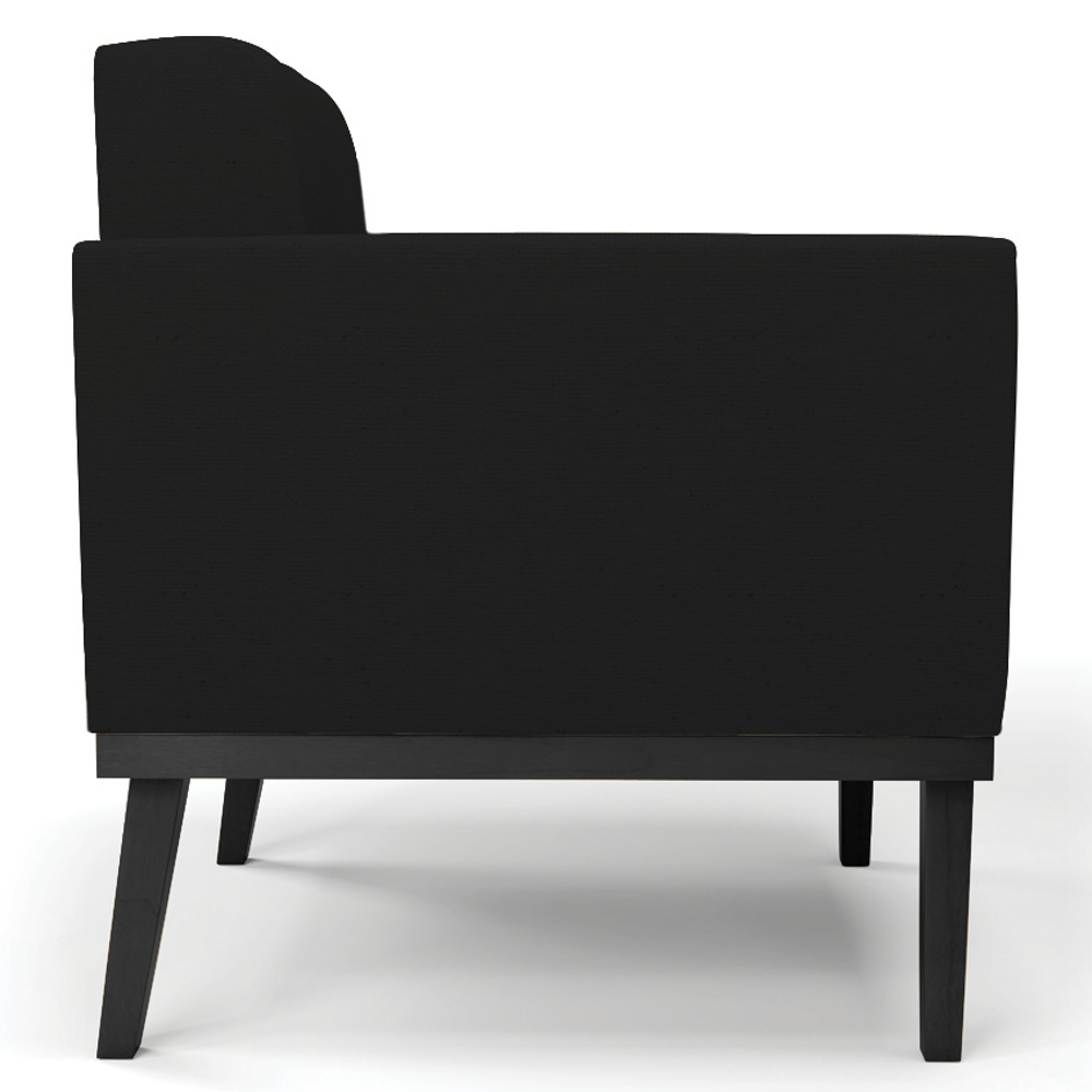 Poltrona Decorativa Base Madeira Preto Ana Linho Preto - Ibiza