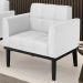 Poltrona Decorativa Base Madeira Preto Ana Sintético Branco - Ibiza