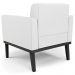 Poltrona Decorativa Base Madeira Preto Ana Sintético Branco - Ibiza