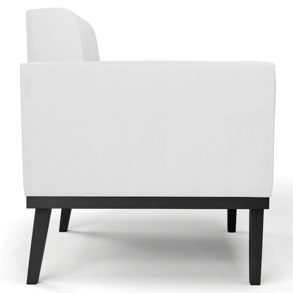 Poltrona Decorativa Base Madeira Preto Ana Sintético Branco - Ibiza