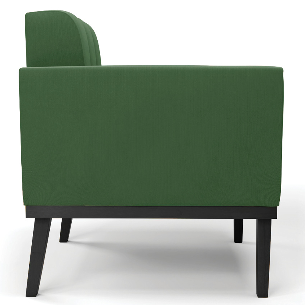 Poltrona Decorativa Base Madeira Preto Ana Suede Verde - Ibiza