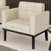 Poltrona Decorativa Base Madeira Preto Ana Veludo Luxo Off White - Ibiza