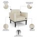 Poltrona Decorativa Base Madeira Preto Ana Veludo Luxo Off White - Ibiza