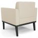 Poltrona Decorativa Base Madeira Preto Ana Veludo Luxo Off White - Ibiza