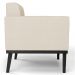 Poltrona Decorativa Base Madeira Preto Ana Veludo Luxo Off White - Ibiza